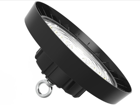กระจกนิรภัยนำแสงโรงงานไฮเบย์ SMD3030 IP65 150W LED UFO High Bay Light