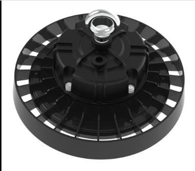 กระจกนิรภัยนำแสงโรงงานไฮเบย์ SMD3030 IP65 150W LED UFO High Bay Light