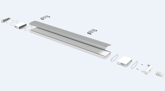 D2.5 LED Triproof Lighting Hi-Slim &amp; Buckle End Cap Design เพื่อการประหยัดค่าแรง