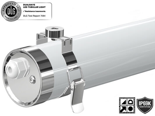 ไฟท่อ LED IP69K IK10 TB6 ป้องกันรังสี UV แอมโมเนีย สำหรับโรงงานแปรรูปอาหาร