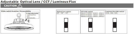 ไลท์ LED Highbay Light Featuring DIP การตั้งค่าที่เปลี่ยนได้สําหรับพลังงานและอุณหภูมิสี