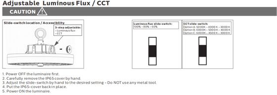 HB4H DIP แรงสลับและ 3CCT UFO LED High Bay Light 200W 170LPW พร้อมเซ็นเซอร์ (PIR หรือเซ็นเซอร์ไมโครเวฟที่มีเซ็นเซอร์แสงกลางวัน)
