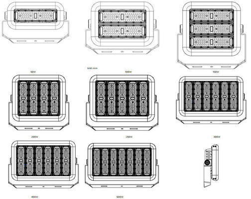 ไฟสปอร์ตไลท์ LED ป้องกันแสงสะท้อน 50W สำหรับเปลี่ยนหลอดเมทัลฮาไลด์ 100W พร้อมรับประกัน 7 ปี
