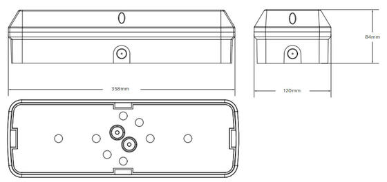 8W Bulk Head LED Porch Light พร้อมฟังก์ชันฉุกเฉินและเซ็นเซอร์การเคลื่อนไหว IP65