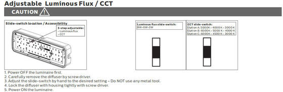 ไฟระเบียง LED ขนาดใหญ่ 8W พร้อม 3CCT และสวิตช์ไฟได้
