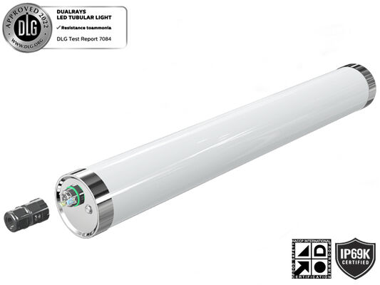 DUALRAYS LIGHTING ไฟ LED แบบท่อสำหรับเดินทะเล MTB6 IP66 IP69K IK10 การป้องกันทำจากวัสดุคุณภาพสูงที่ไม่กัดกร่อน - PMMA โพลีคาร์บอเนต และสแตนเลส 304/316