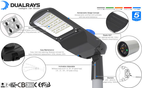 ไฟถนน LED ประหยัดพลังงาน SMD5050 CRI 80Ra สำหรับพื้นที่โหลด