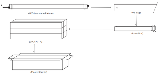 Dualrays D2 ซีรี่ส์ 40W LED Tri Proof Light 160LPW พร้อมเซ็นเซอร์ PIR Protection IP65