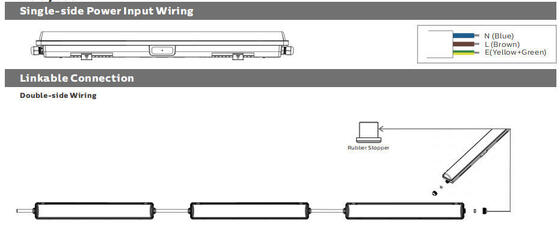 D1 โคมไฟ LED ป้องกันความชื้น 20W - 60W 160LPW ข้อต่อไฟแบบปิดและถอดไม่ได้ กันฝุ่น ความชื้น และการซักด้วยน้ำที่มีอุณหภูมิสูงถึง 80°C