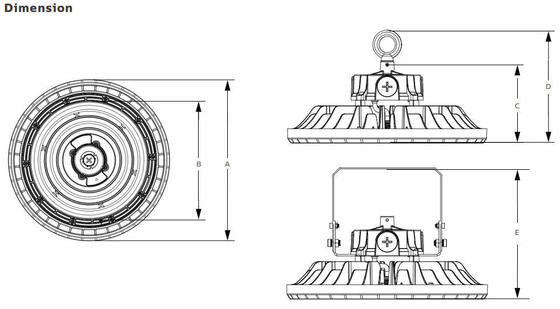 DUALRAYS HB4 LED Linear High Bay Light Tunable CCT &amp; วัตต์ 150W-400W Commercial อุตสาหกรรมคลังสินค้า Workshop IP65 โคมไฟอลูมิเนียม BODY