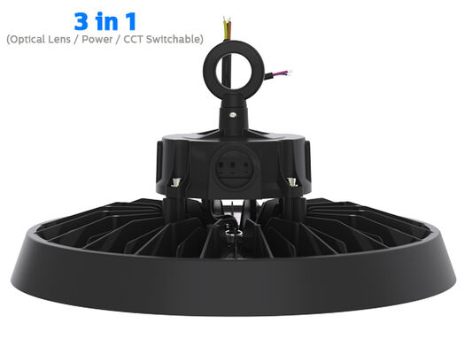 ENEC 190lm/W หรี่แสงได้ DUALRAYS LIGHTING HB5 UFO High Bay Light 100W 150W 200W IP65 IK08 UGR19 เซ็นเซอร์ Zhaga โคมไฟคลังสินค้าอุตสาหกรรม