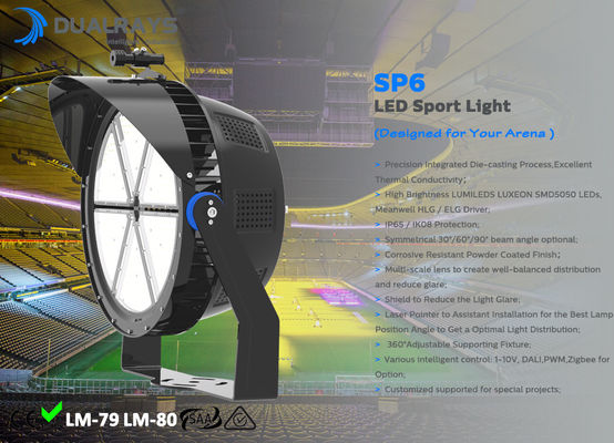 ไฟ LED สนามกีฬา LED SMD5050 800W SAA 150lm / W สำหรับไฟสนามเทนนิส