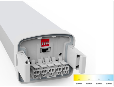 60W 5 Feet อลูมิเนียมอัลลอยด์ PC Led Tri Proof Light การสลายตัวของแสงน้อย