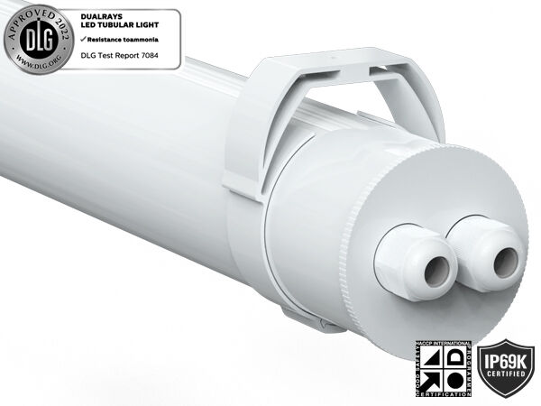 ไฟท่อ LED Super TB7 IP69K IP66 พร้อมสวิตช์ DIP ปรับกำลังไฟ/3CCT/3 เฟส และการเดินสายแบบ 3/5