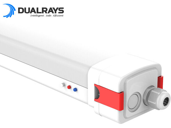 DUALRAYS D5 LED Vapor Proof Light Fittings พร้อมหัวเข็มขัดดีไซน์ End-cap สะดวกในการเปิดและล็อกสำหรับการเดินสาย