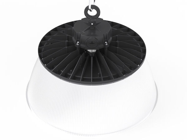 DUALRAYS 100W HB2 DIP Switchable Power และ 3CCT UFO LED Highbay Light 170LPW ใช้สำหรับคลังสินค้าและห้องโถงโลจิสติกส์